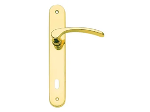 ITALIAN DESIGN - FIORDALISO-PLACCA - Brass door handle on back plate _ Fama International